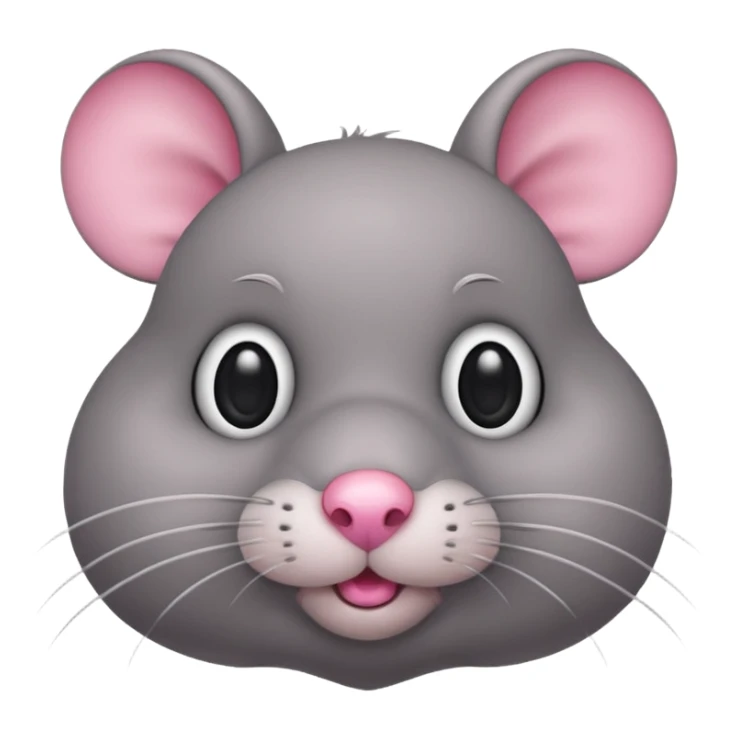 Googly-eyed chubby gray rat sticker