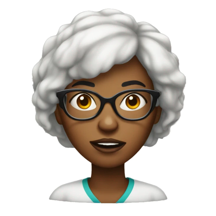 Mad african american woman with glasses sticker