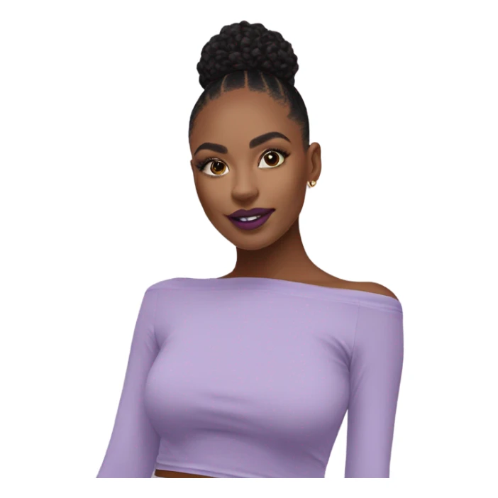 Lilac off shoulder Long sleeve flowy crop top, isolated sticker