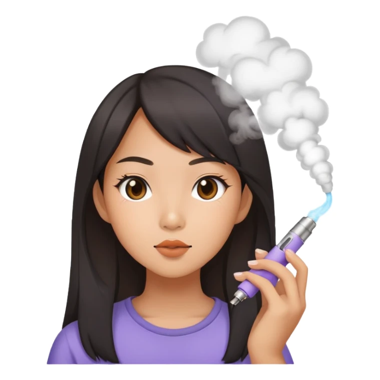 Asian girl vaoing cutely  sticker