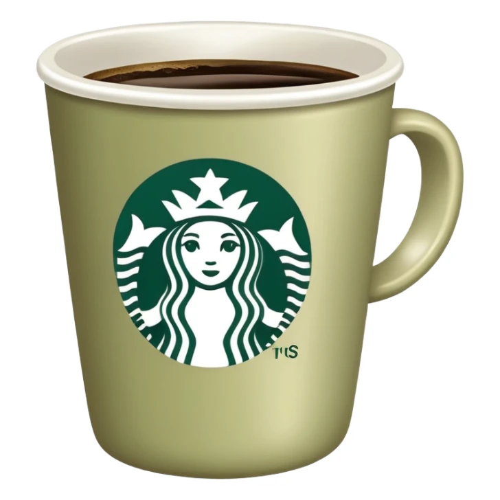 Starbucks pale olive cup of coffee  sticker