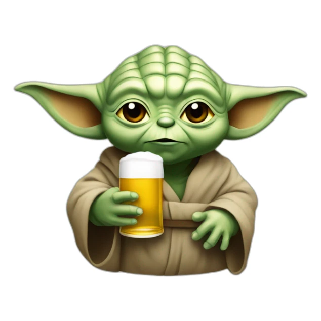Yoda qui bois une bière sticker