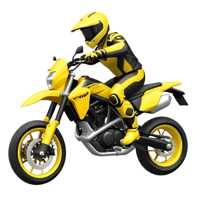 yellow and black super motard motorcycle sticker