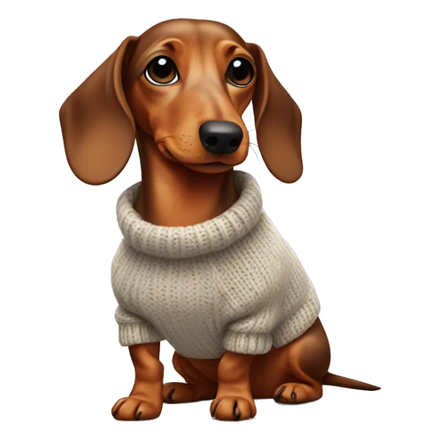 dachshund wearing a knitted sweater sticker