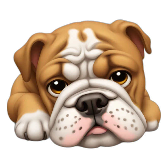 sleepy bulldog sticker