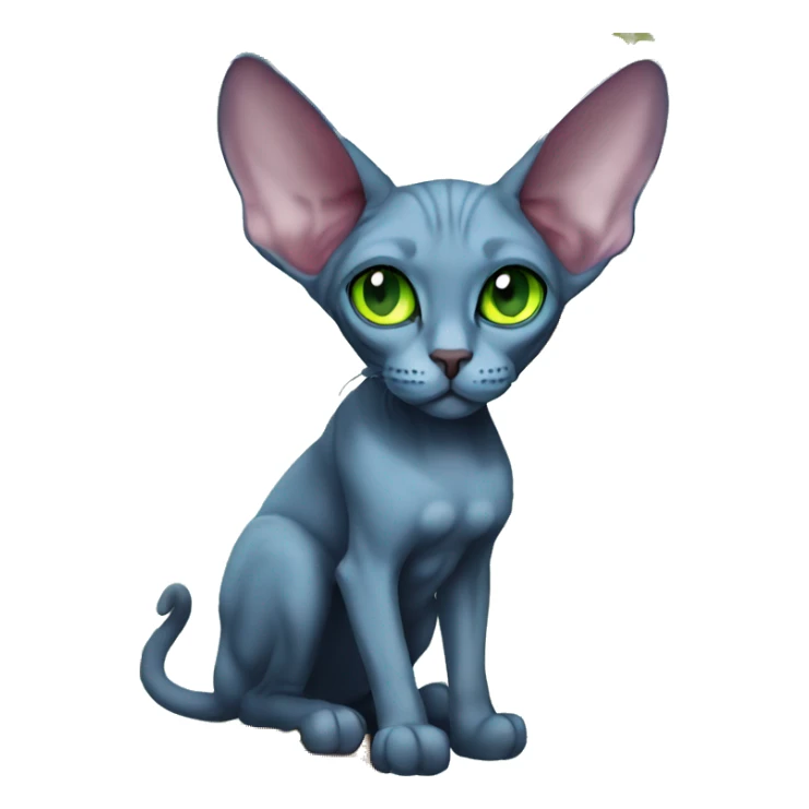 blue sphynx with green eyes halloween cat with pumpkins sticker