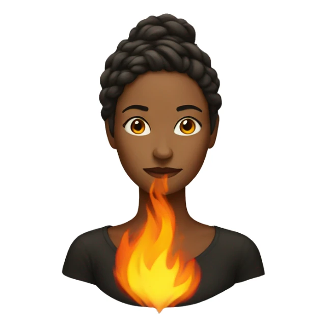 woman made of fire  sticker