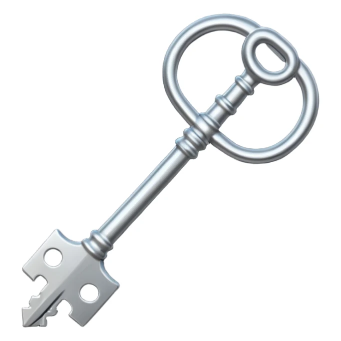 iOS emoji, minimal dark key, flat, fantasy item sticker