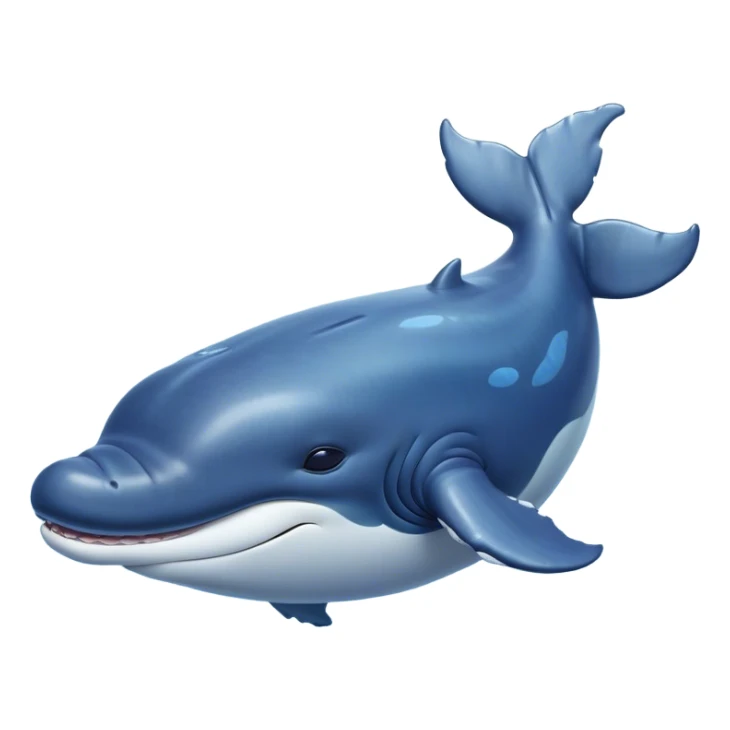 Meme-Worthy Cute Sleeping Humpback Whale Portrait Emoji, Head resting peacefully with a contented smile, showcasing an enormous blue-gray body with gently drifting pectoral fins and eyes softly closed in serene slumber, Simplified yet adorably endearing features, highly detailed, glowing with a soft, drowsy deep-sea light, high shine, relaxed and utterly lovable, stylized with an air of playful oceanic laziness, soft glowing outline, capturing the essence of a sleeping humpback whale that feels destined to become the next viral icon of adorable marine rest! sticker