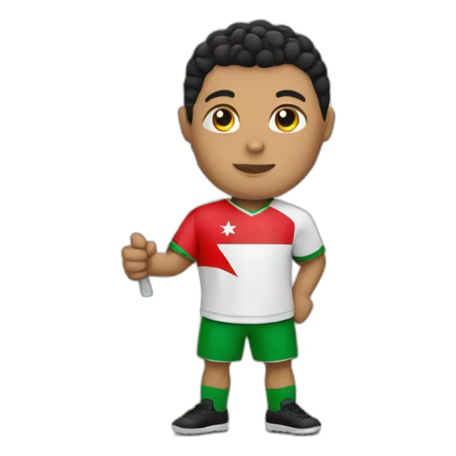 Ronaldo with the flag of palestine on the hand sticker