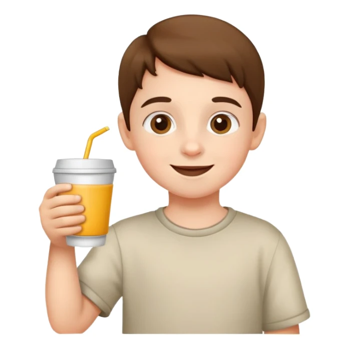 child holding a cup and drinking, happy and friendly sticker