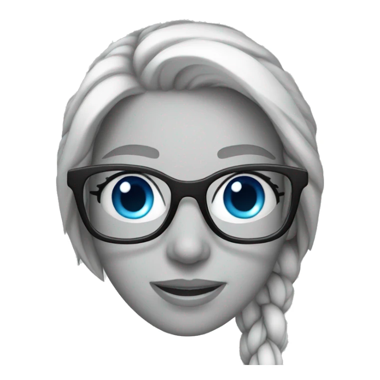 Woman wearing glasses silver blue eyes sticker