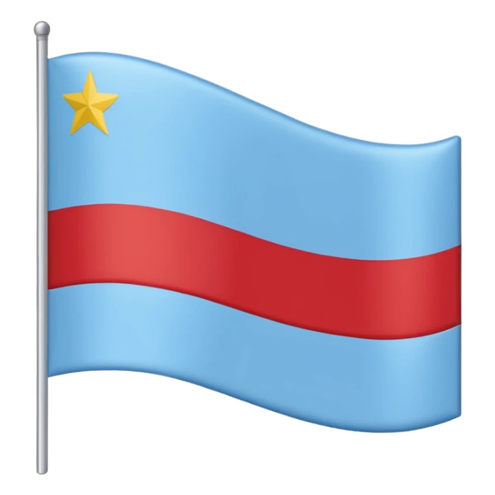 Flag of Gagauzia, Horizontal flag: light blue on top (large), thin white stripe in the middle, thin red stripe at the bottom. three yellow stars in a triangle at the top-left. sticker