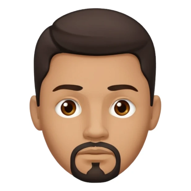 medium skin tone man with dark hair and a goatee, septum piercing, neutral expression sticker