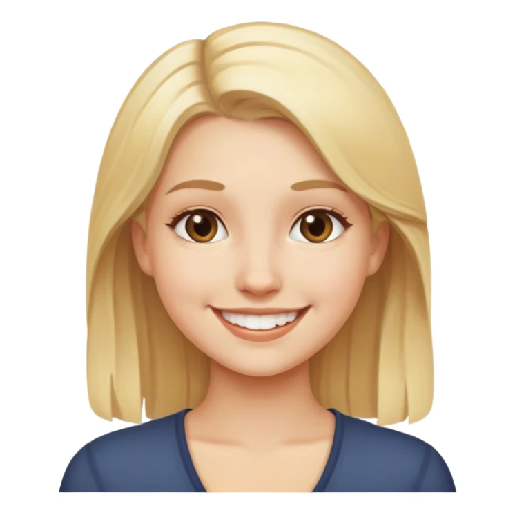 smiling girl with blonde hair sticker