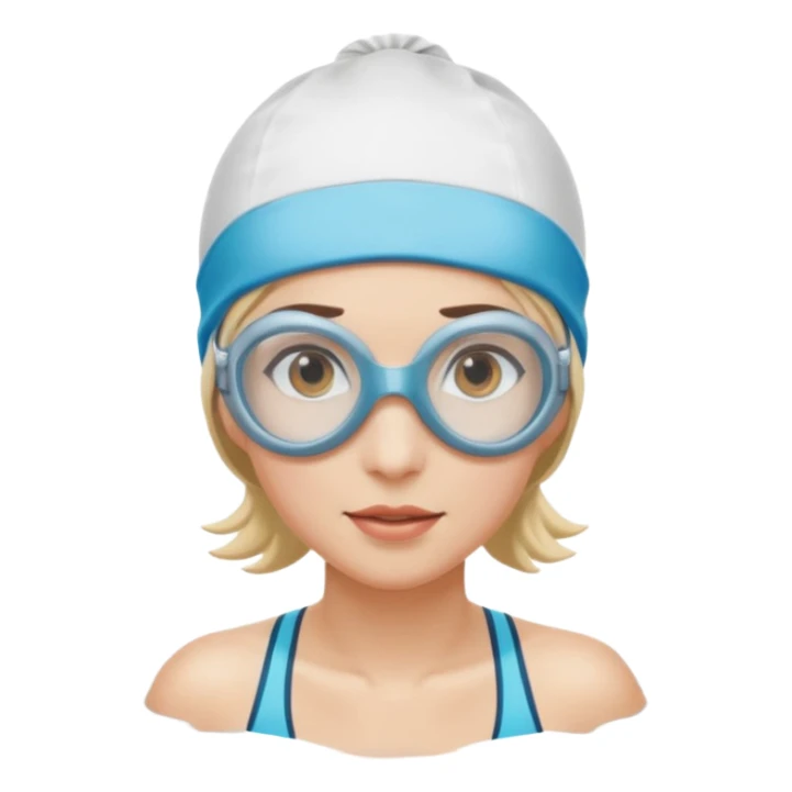 Woman swimmer cap and goggles sticker