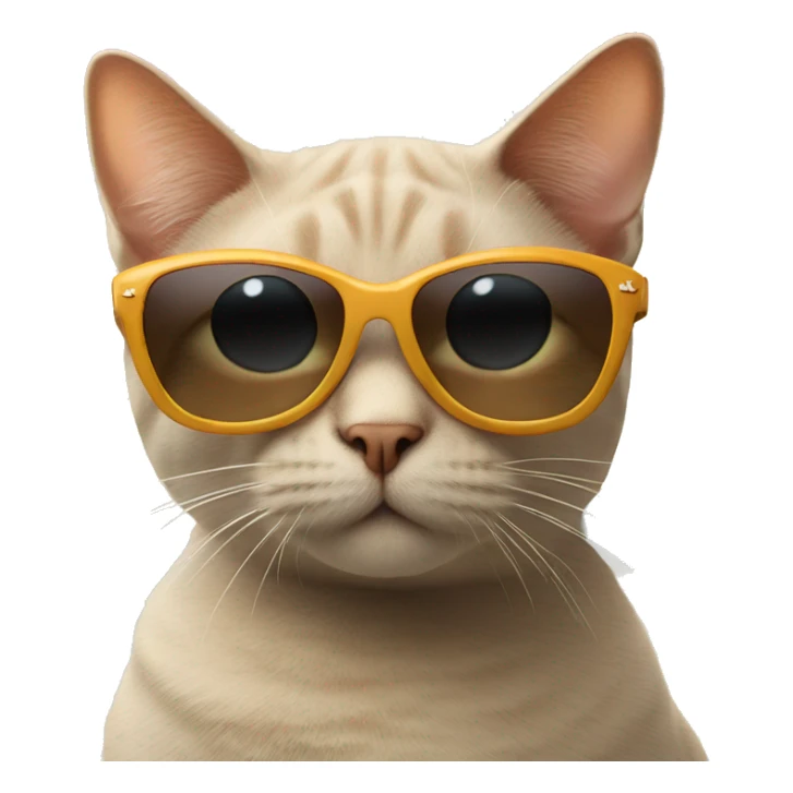 cat in sunglasses on a trip to the beach sticker
