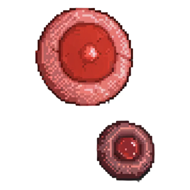 Pale red blood cell next to a normal red blood cell showing anemia comparison sticker