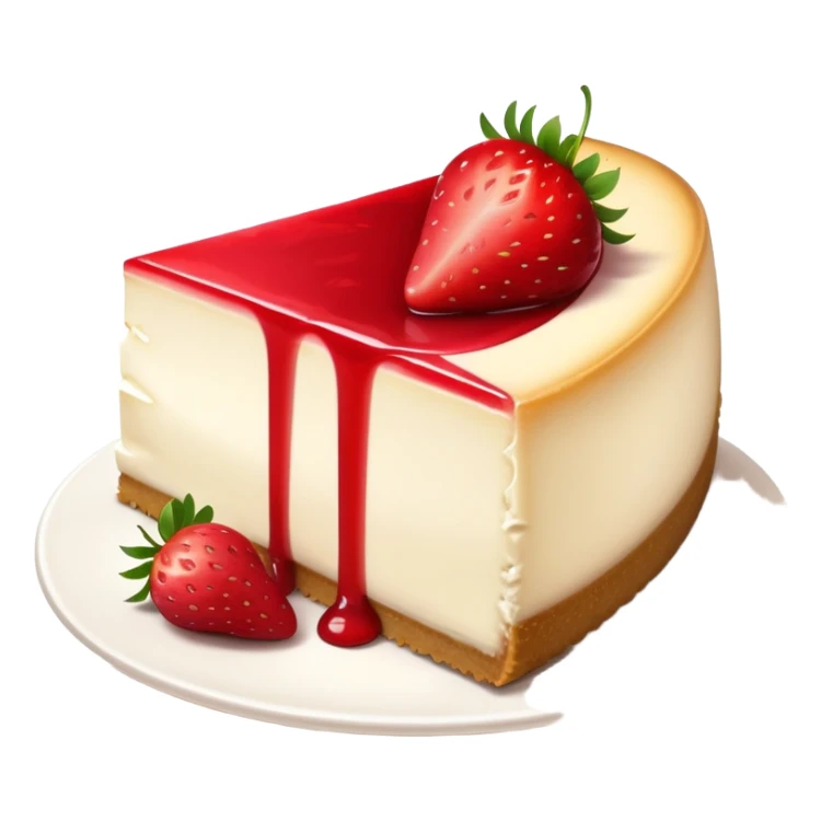 slice of cheesecake with strawberry topping sticker