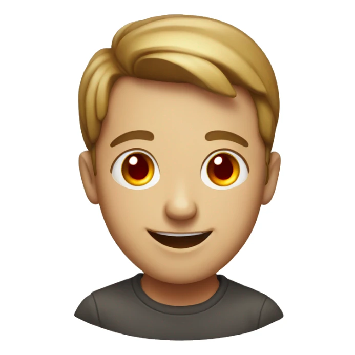 A smiling emoji with low red eyes sticker