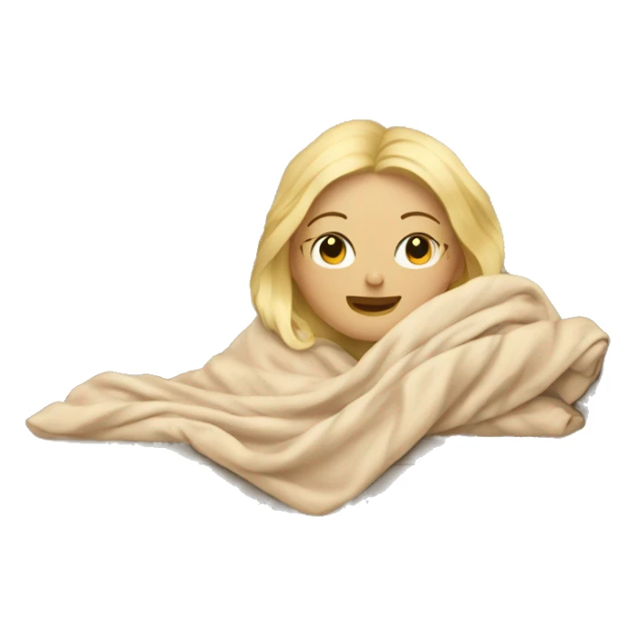 Blonde Woman laying on the couch with a blanket sticker