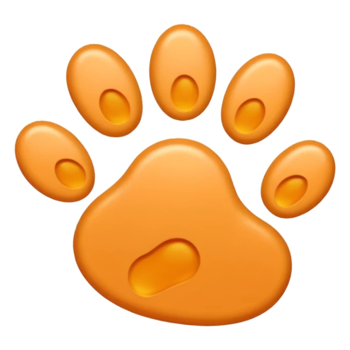a very light pale pastel yellowy orange pawprint sticker