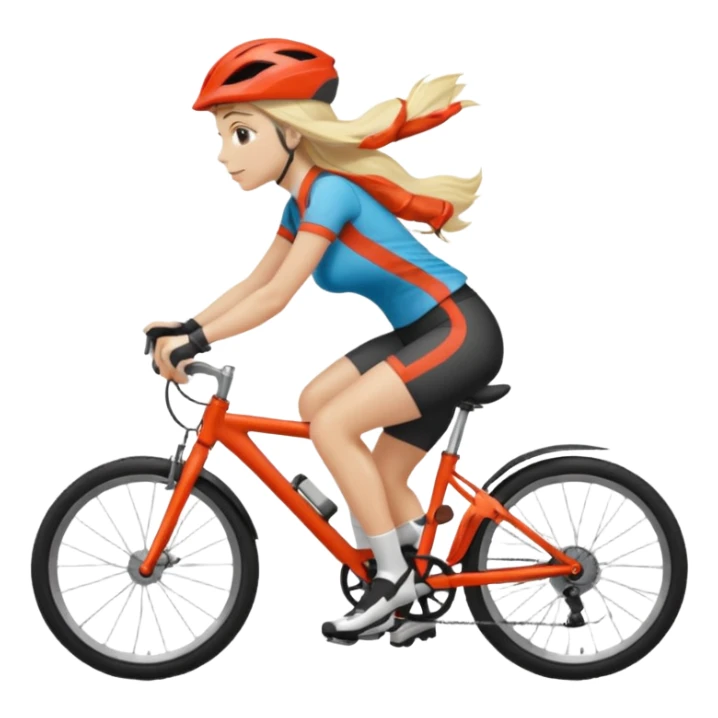 triathlete long blonde hair woman biking sticker