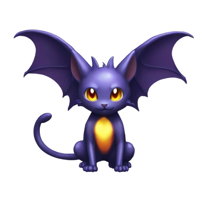 Shiny Fire-Type-Dark-type-Poison-type-Fakémon-Bat-Cat full body sticker