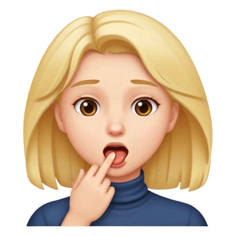 girl grabbing her throat sticker