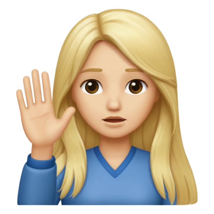 blonde female long hair saying stop sticker