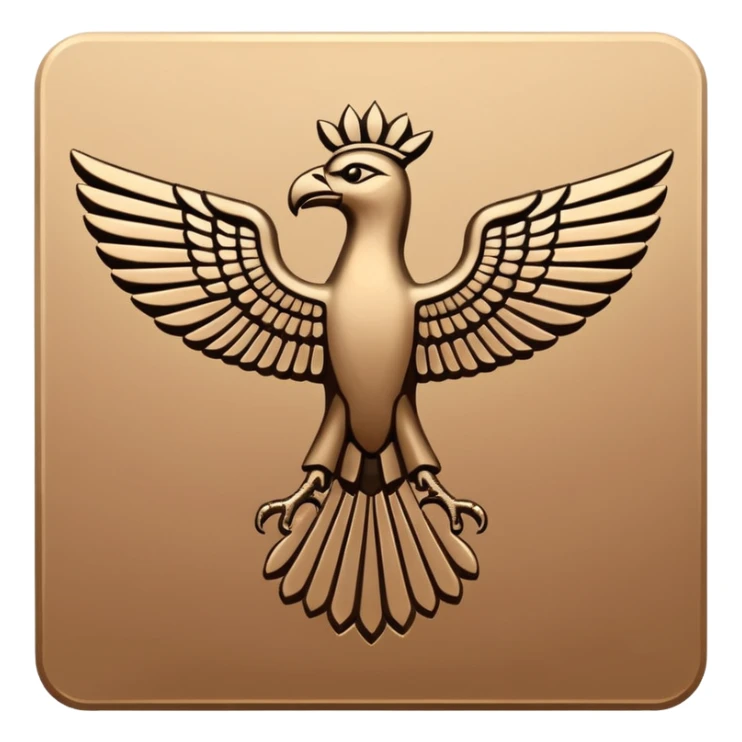 Minimal Faravahar-inspired ancient glyph,
Unicode-like pictogram similar to 𓄂𓆃,
abstract, single-symbol design,
monochrome, flat,
ancient carved sign,
no background, no text sticker