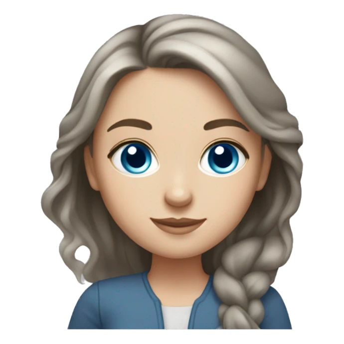 Russian white girl, blue-grey eyes, middle brunette hair, book in hand  sticker