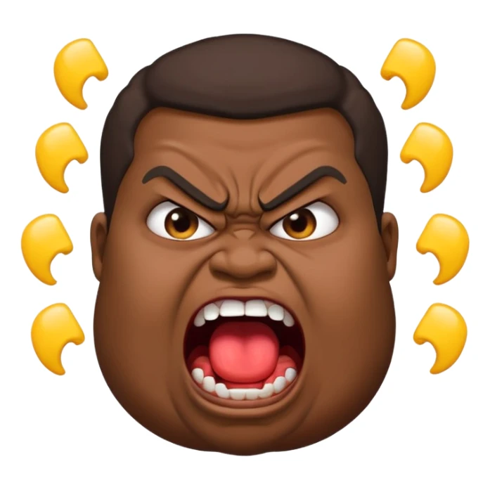 gum tsion emoji very not nice rude shouting ragebaiter fat ugly fat  black sticker