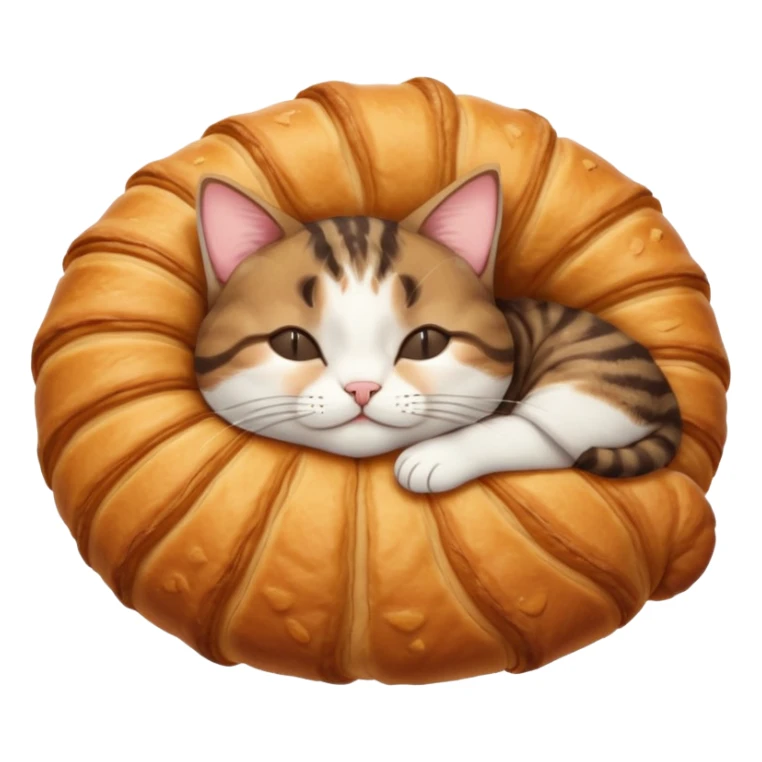 dark brown tabby and white cat in crossaint position upside down with eyes closed sticker