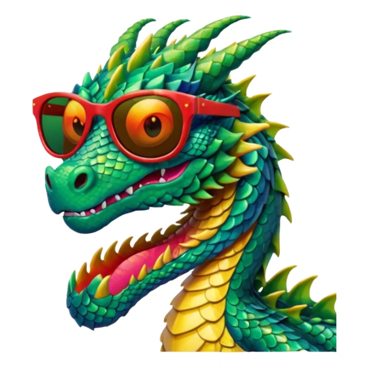 colorful dragon wearing sunglasses sticker
