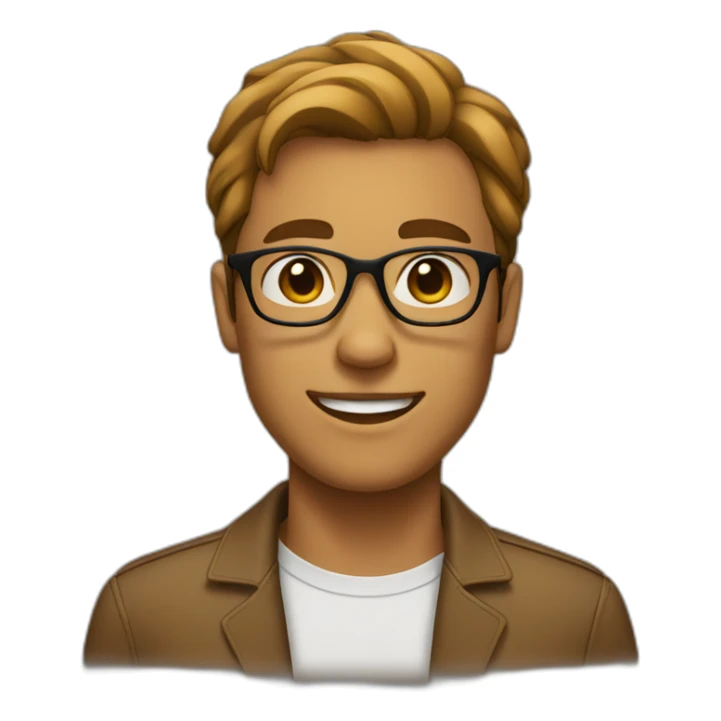 a light brown men with glasses and good hair sticker
