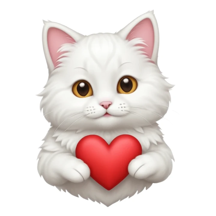 Cute white cat making heart shape with his hand above the head like this🙆‍♂️ sticker