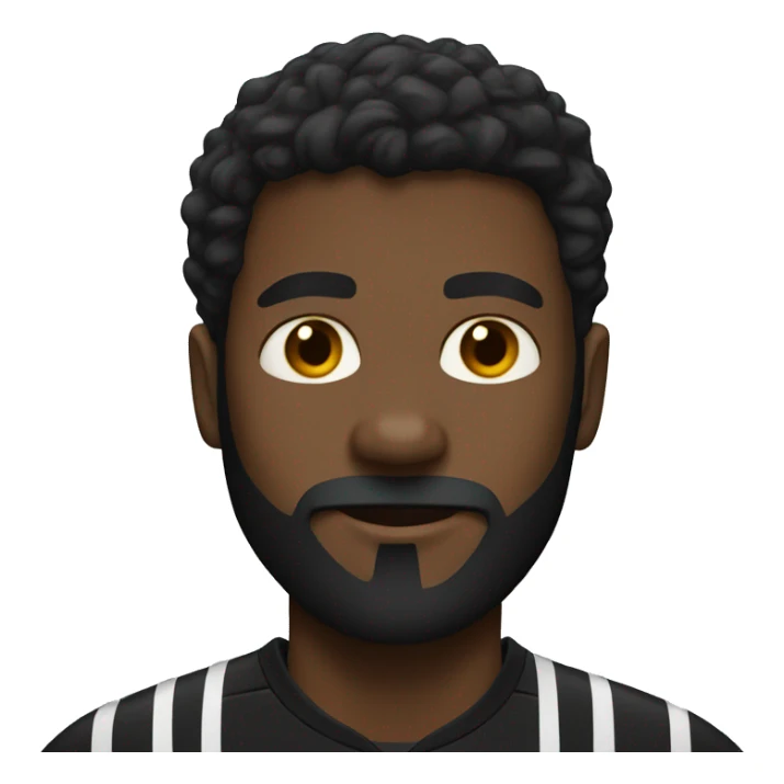 blackman with beard in a soccer shirt sticker
