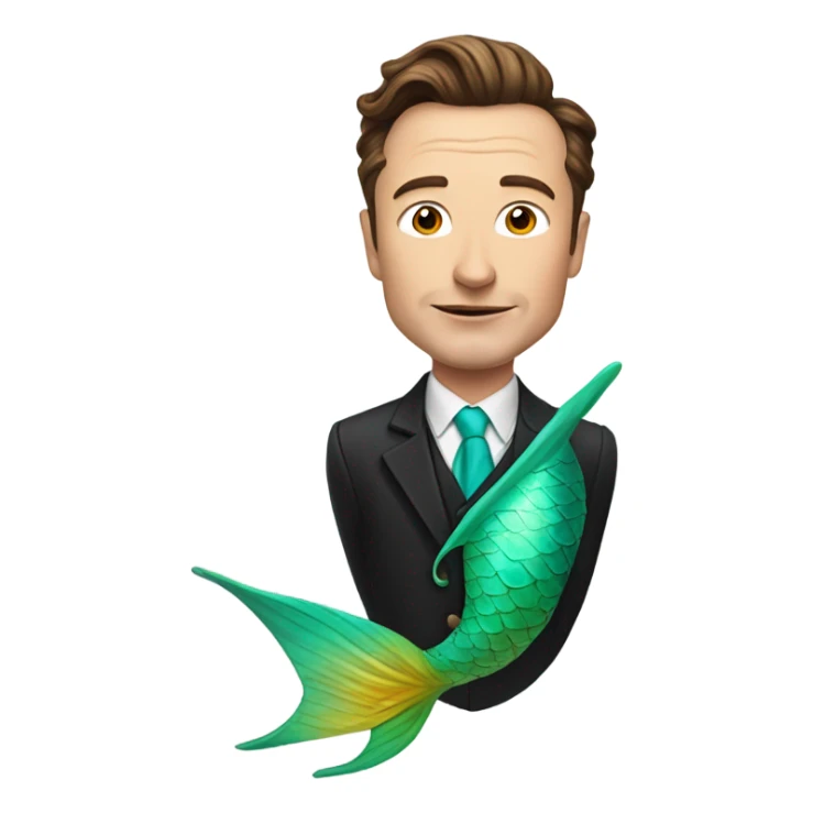 elon musk mermaid sticker