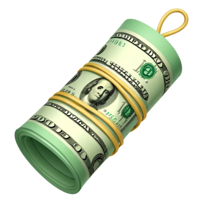 Money that is like a tube One dollar sticker