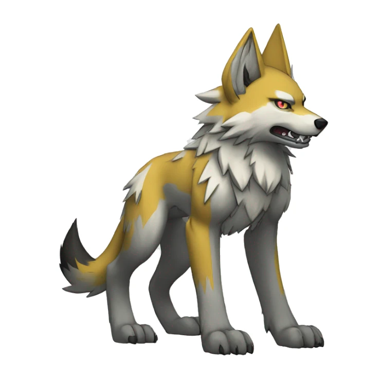  Cool Edgy War-Digimon-Fakemon-Wolf with edgy markings full body sticker