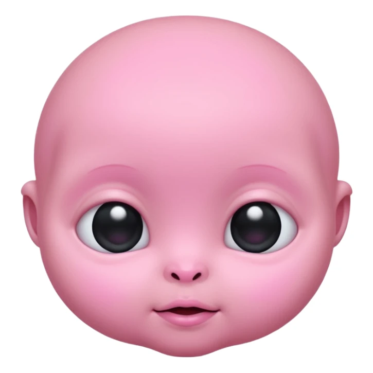 Cute, plump baby alien face (little cheek, no nose) sticker