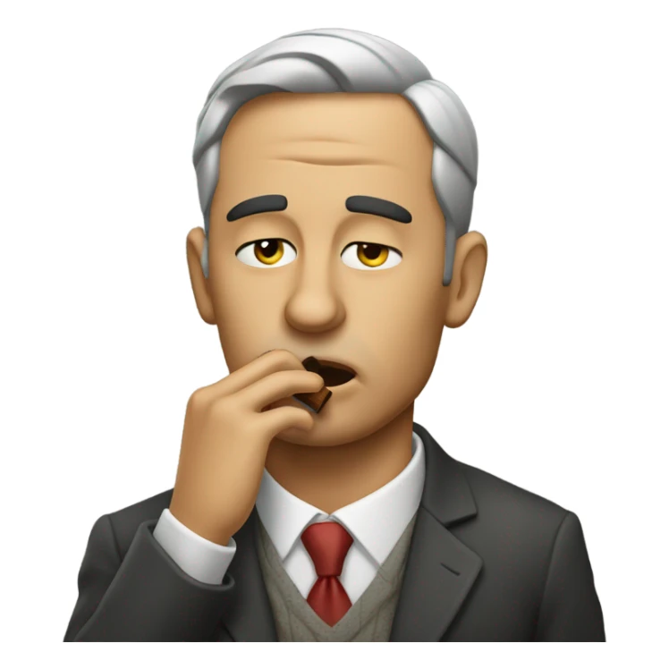 Man shedding tears with cigar in his mouth sticker