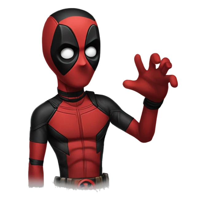 dead pool suprised  and put his both hands on mouth like in movies sticker