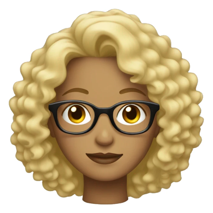 a blond woman with curly hair and glasses sticker