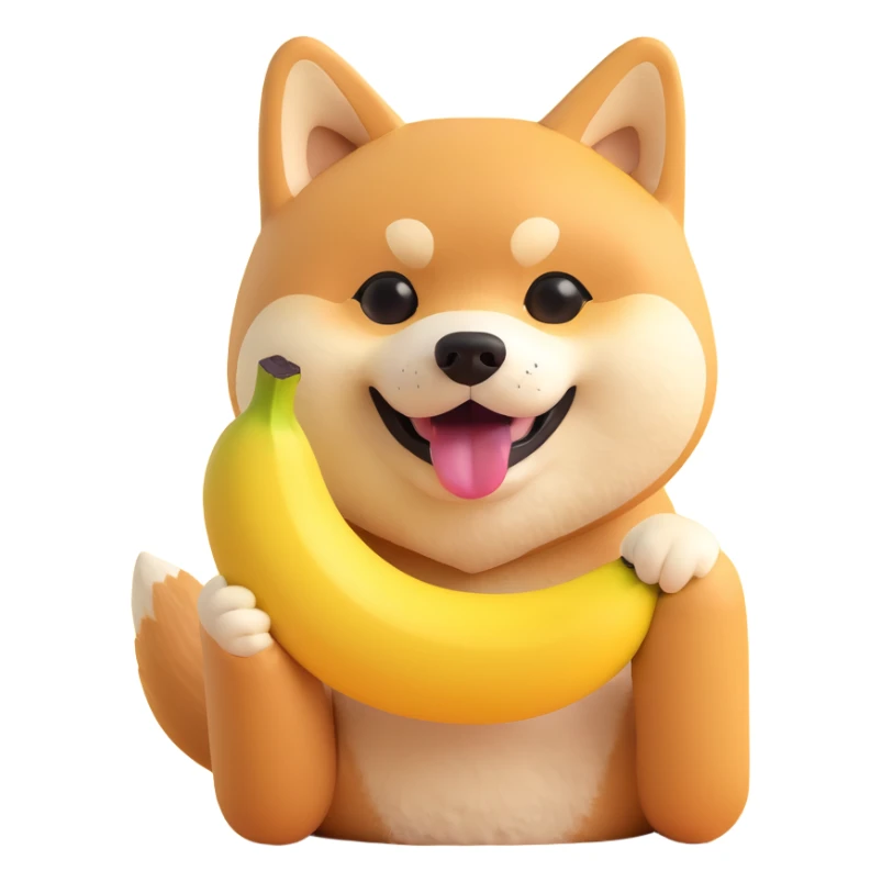 shiba inu eating banana sticker
