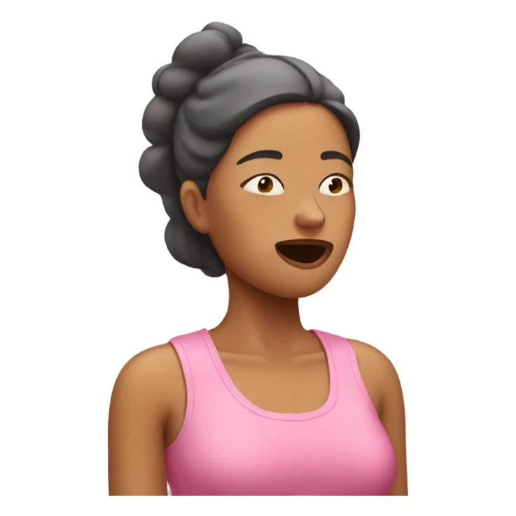 Woman in pink doing breathing exercises sticker