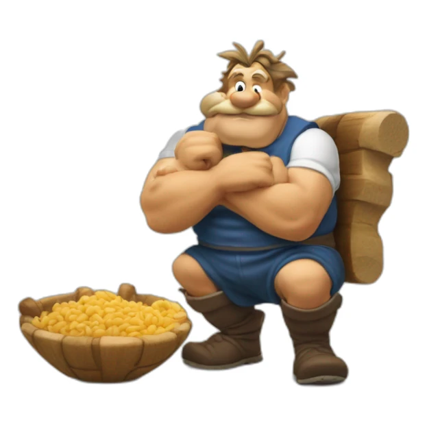 Astérix qui mange une cuisse de sanglier sticker