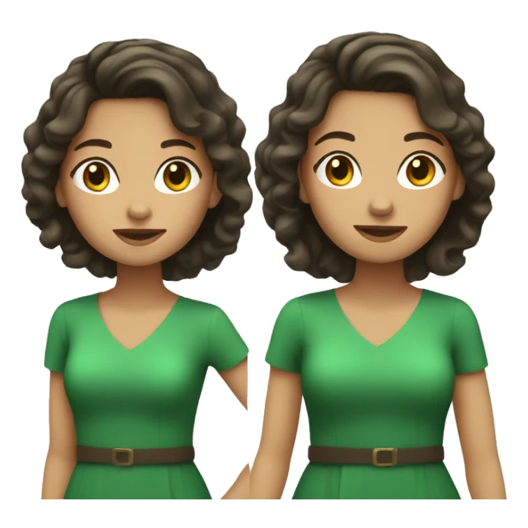 brunette girl in a green dress sticker