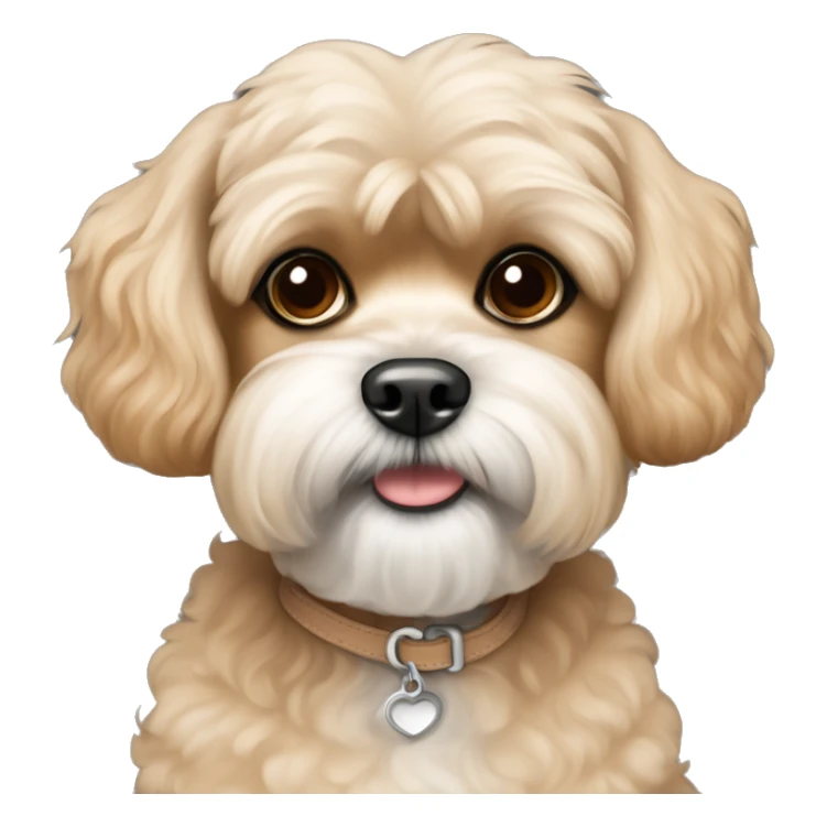 Poodle Shih Tzu mix tan color full body  sticker